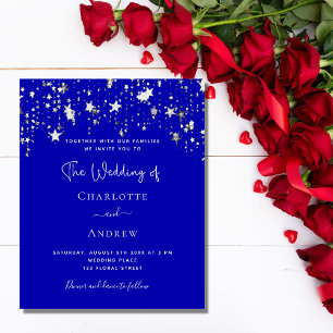 Budget royal blue silver stars wedding