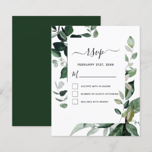 Budget RSVP Botanical Greenery Foliage Wedding