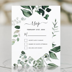 Budget RSVP Botanical Greenery Foliage Wedding