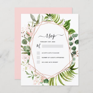 Budget RSVP Eucalyptus Greenery Geometric Elegant