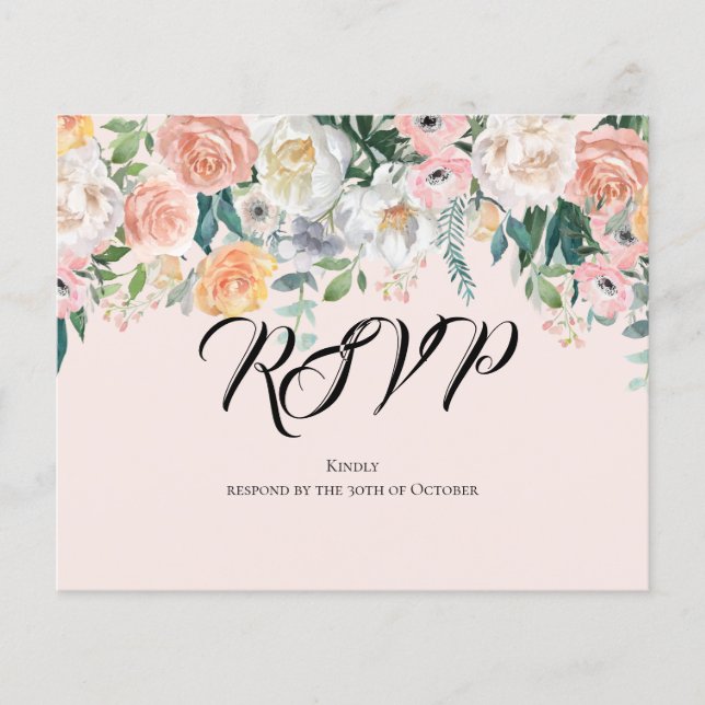 Budget RSVP/Floral/RSVP card. Flyer (Front)