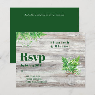 Budget RSVP Greenery Ferns Wedding