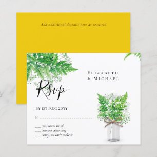 BUDGET RSVP Rustic Fern Greenery Wedding