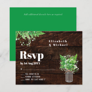 Budget RSVP Rustic Ferns Greenery Trends Wedding