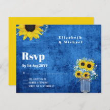 Budget RSVP Rustic Sunflowers Wedding