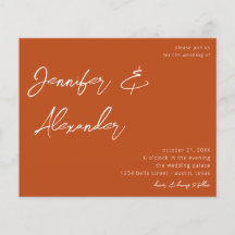 Budget Rust Orange Calligraphy Photo Wedding V2