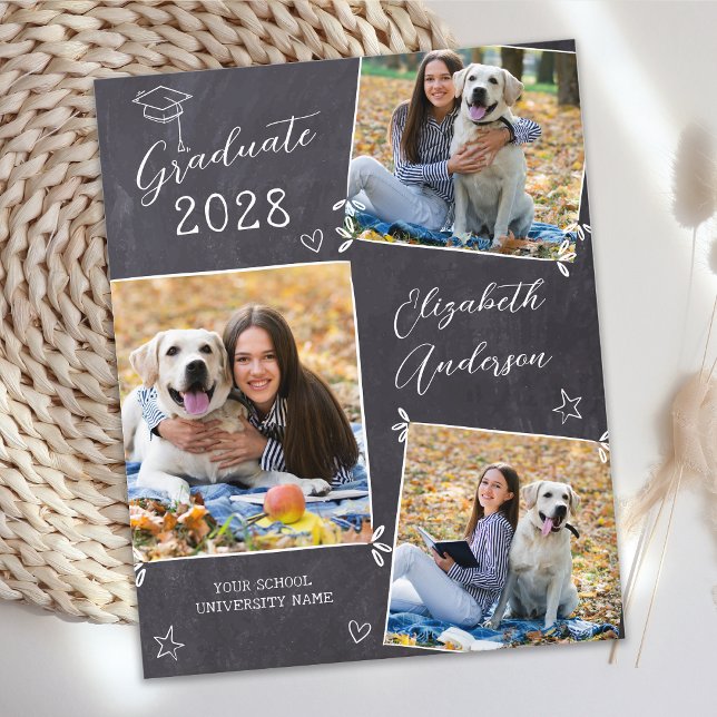 Budget Rustic 3 Photo Graduation Invitation (Creator Uploaded)