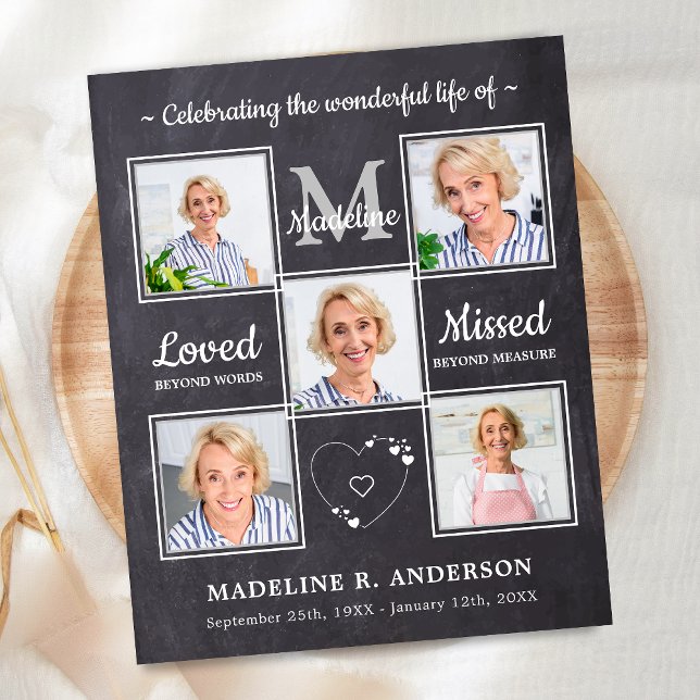 Budget Rustic 5 Photo Memorial Celebration Of Life (Creator Uploaded)