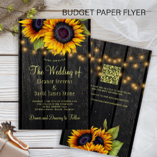 Budget rustic all in one QR wedding invitation Flyer
