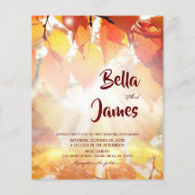 Budget Rustic Autumn Forest Wedding Invitation