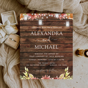 Budget Rustic Autumn Sunflowers Wedding Invitation