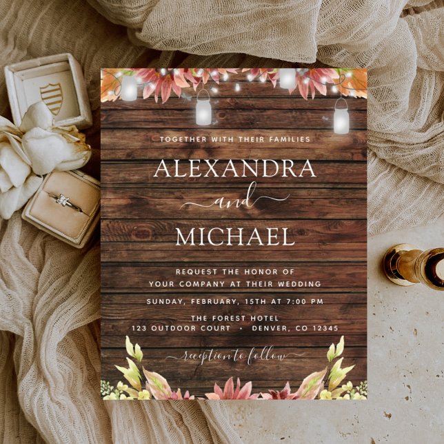 Budget Rustic Autumn Sunflowers Wedding Invitation (Creator Uploaded)