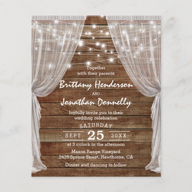 Budget Rustic Barn Wedding Invites (Front)