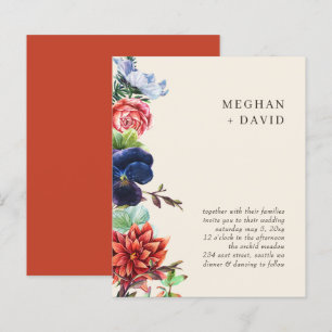 Budget Rustic Blooms Floral Wedding Invitations