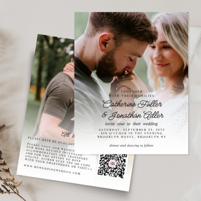 Budget Rustic Boho Chic 2 Photo Wedding Invitation (Creator Uploaded)