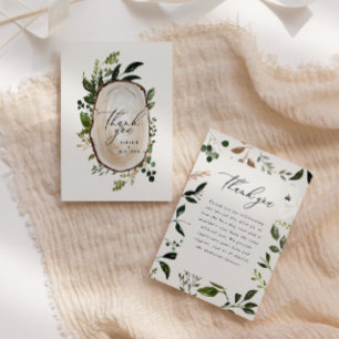 budget Rustic Botanical Greenery Thank You chic Card