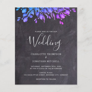 Budget Rustic Botanical Leaves Wedding Invitation