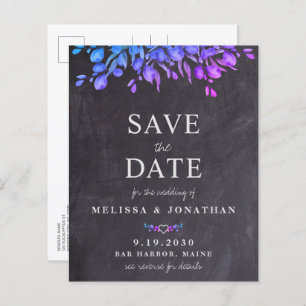 Budget Rustic Botanical QR Code Save The Date Invi