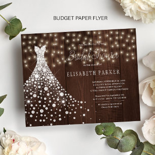 Budget rustic bridal shower invitation paper flyer