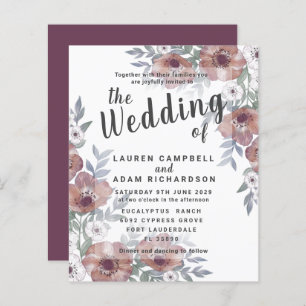 Budget Rustic Burnt Orange Wedding Invitation