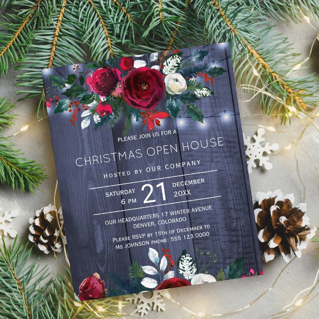 Budget rustic Christmas Open House invitation (Creator Uploaded)