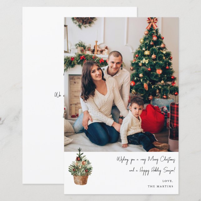 Budget Rustic Christmas Tree V Note Photo MED (Front/Back)