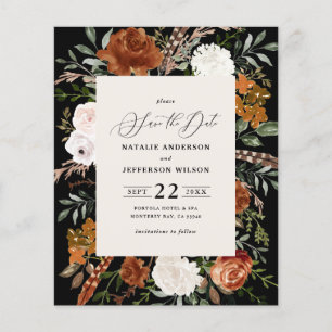 budget rustic elegant modern wedding save the date flyer