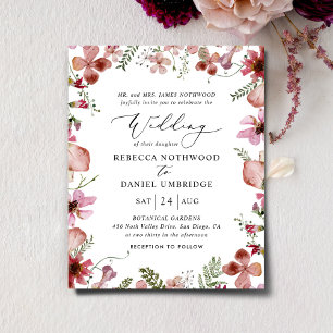 Budget Rustic Elegant Peach Wedding Invitation