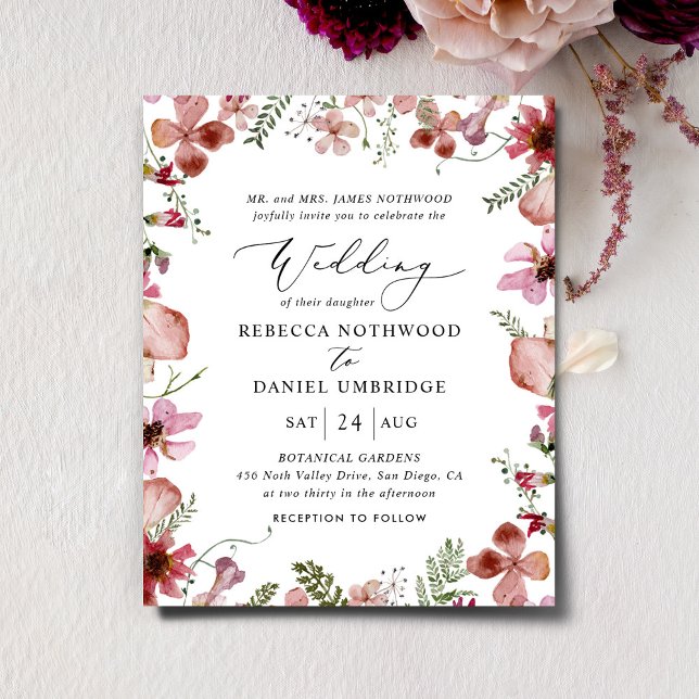 Budget Rustic Elegant Peach Wedding Invitation (Creator Uploaded)
