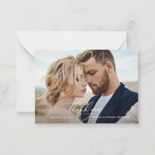 budget Rustic elegant wedding thank you botanical Card