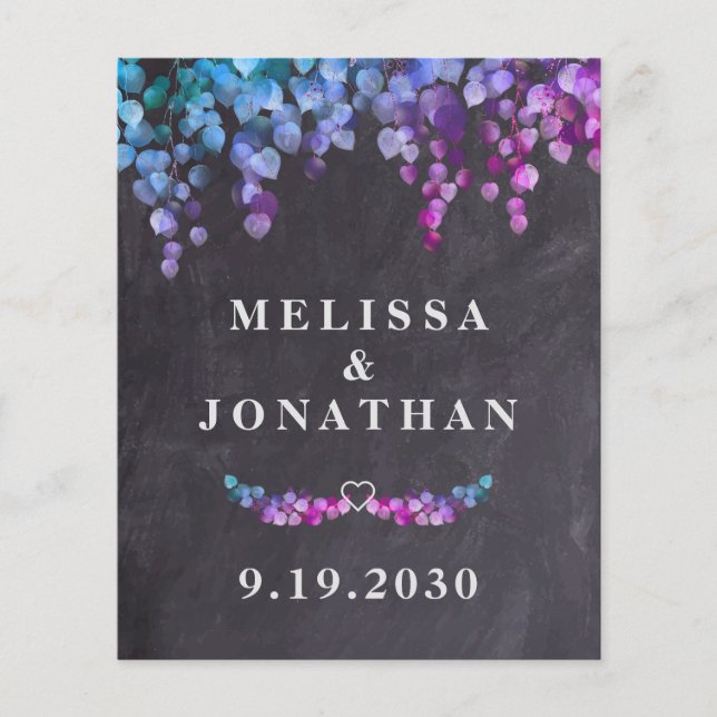 Budget Rustic Eucalyptus Botanical QR Code Wedding (Front)
