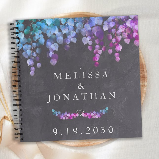 Budget Rustic Eucalyptus Botanical Slate Wedding Notebook (Creator Uploaded)