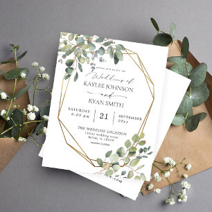 Budget Rustic Eucalyptus & Gold Frame Wedding