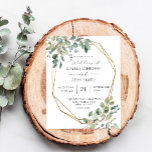 Budget Rustic Eucalyptus & Gold Frame Wedding Flyer<br><div class="desc">******* MATTE PAPER IS THIN. UPGRADE FOR A THICKER PAPER. NO ENVELOPES INCLUDED. FOR CARD STOCK, THICKER CARDS, CHECK OUT THE LINK BELOW. CARD STOCK, THICKER CARDS HAVE AN OPTION FOR ENVELOPES OR INCLUDES THEM******** No envelopes, paper flyer version. Save money on formal invitations with this small invitation. Get your...</div>