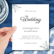 Budget Rustic Eucalyptus Leaves Wedding Invitation