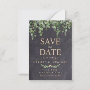 Budget Rustic Eucalyptus Save The Date Card