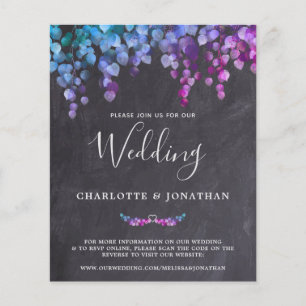 Budget Rustic Eucalyptus Slate QR Code Wedding Inv