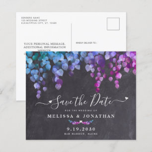 Budget Rustic Eucalyptus Slate Save The Date Invit