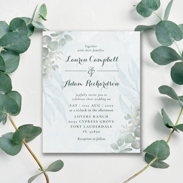 Budget Rustic Eucalyptus Watercolor Wedding  (Creator Uploaded)