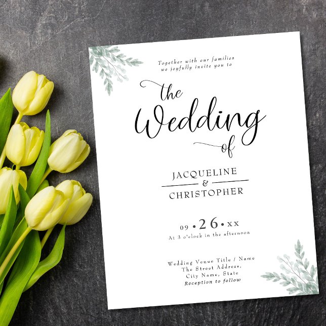 Budget Rustic Eucalyptus Wedding Invitation Flyer (Creator Uploaded)