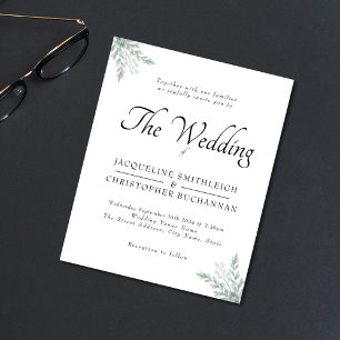 Budget Rustic Eucalyptus Wedding Invitation Flyer