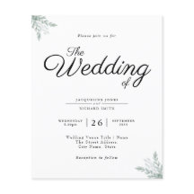 Budget Rustic Eucalyptus Wedding Invitation Flyer