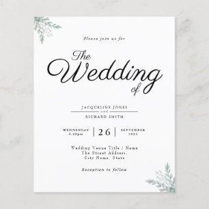 Budget Rustic Eucalyptus Wedding Invitation Flyer