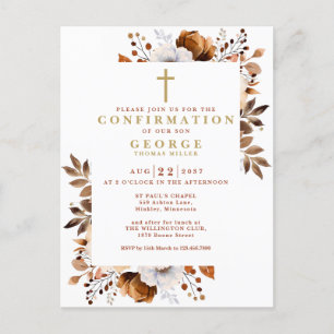Budget Rustic Fall Botanical Confirmation Invite Postcard