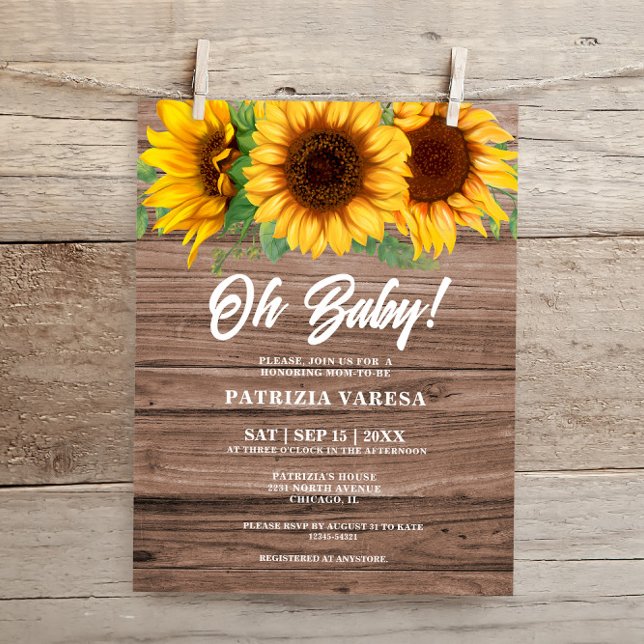 Budget Rustic Fall Oh Baby Sunflower  Baby Shower (Creator Uploaded)