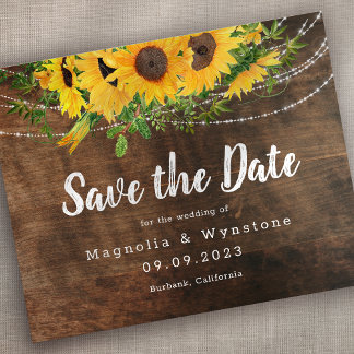 BUDGET Rustic Fall Sunflower Save the Date