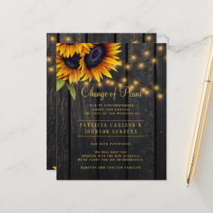 Budget rustic floral change of plans announcement