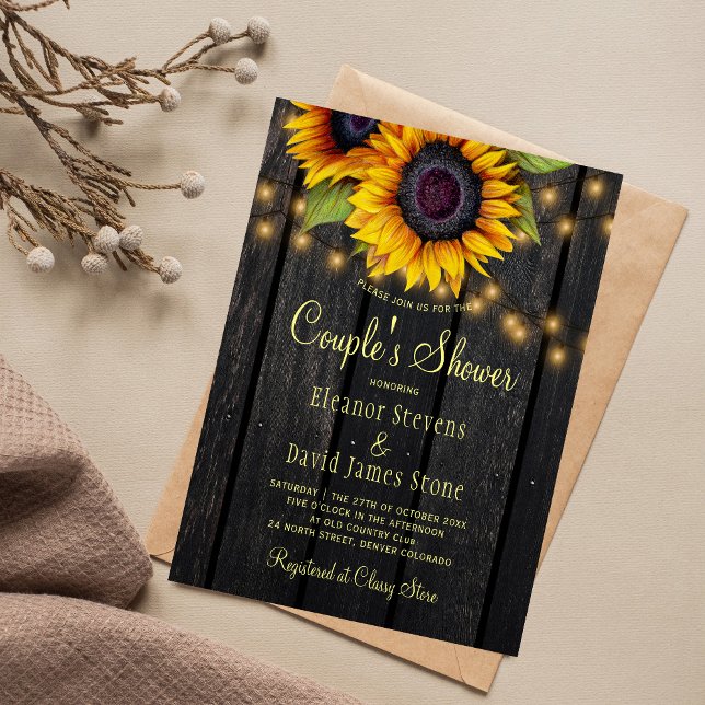 Budget rustic floral couples shower invitation (Creator Uploaded)