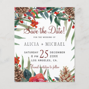 Budget rustic floral wedding save the date