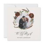 budget rustic floral wreath wedding invitation